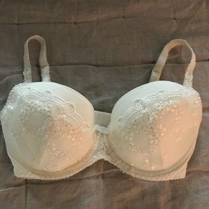 Cream, lace bra